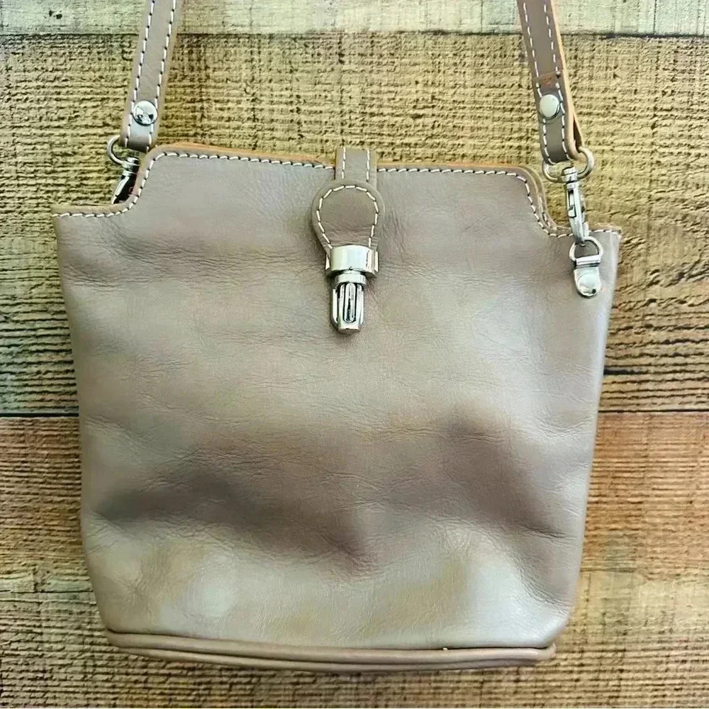 NWOT Camilla Crossbody Taupe Calfskin Made In Italy
